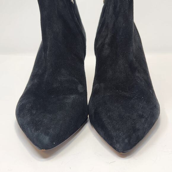 Sam Edelman Women Kinzey Black Suede Ankle Boot Bootie Size 7 M Kitten Heel Zip - Picture 3 of 9